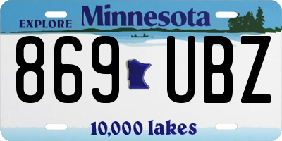 MN license plate 869UBZ