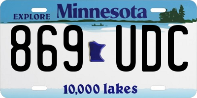 MN license plate 869UDC