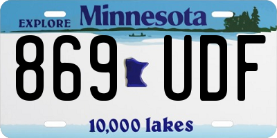 MN license plate 869UDF