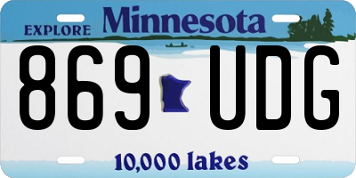 MN license plate 869UDG