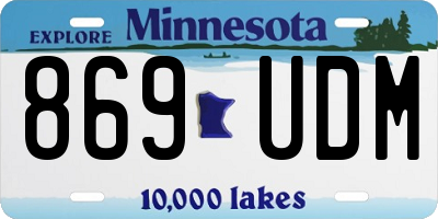 MN license plate 869UDM