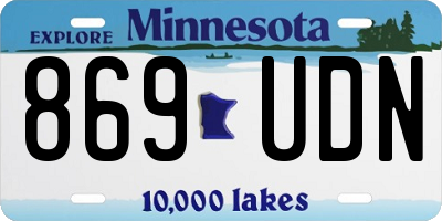 MN license plate 869UDN