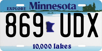 MN license plate 869UDX