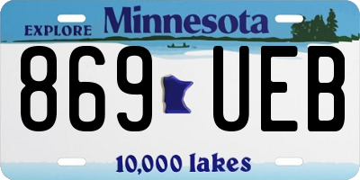 MN license plate 869UEB