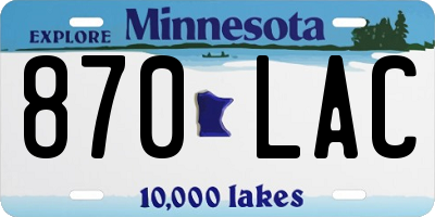 MN license plate 870LAC