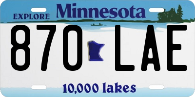 MN license plate 870LAE