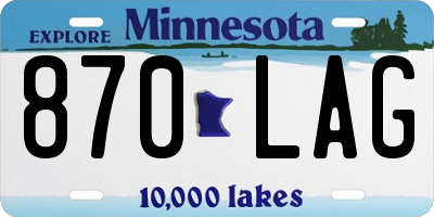 MN license plate 870LAG