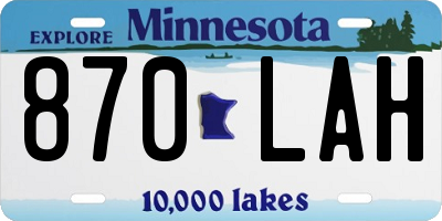 MN license plate 870LAH