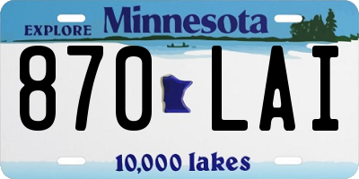 MN license plate 870LAI