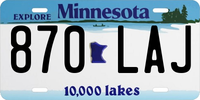 MN license plate 870LAJ