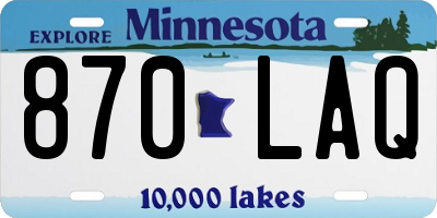 MN license plate 870LAQ