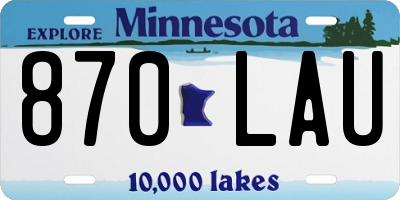MN license plate 870LAU