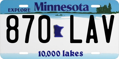MN license plate 870LAV