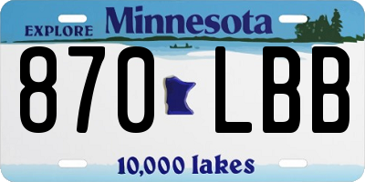 MN license plate 870LBB