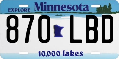 MN license plate 870LBD