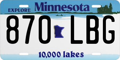 MN license plate 870LBG