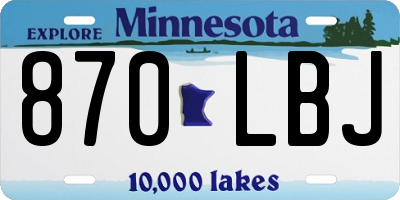 MN license plate 870LBJ