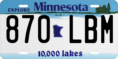 MN license plate 870LBM