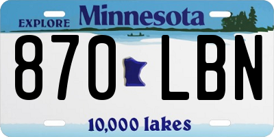 MN license plate 870LBN