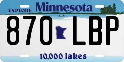 MN license plate 870LBP