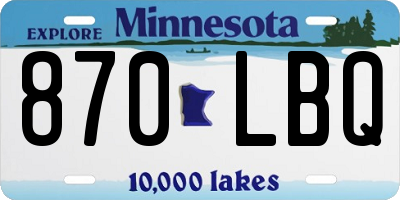 MN license plate 870LBQ