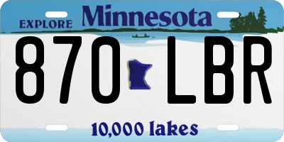 MN license plate 870LBR