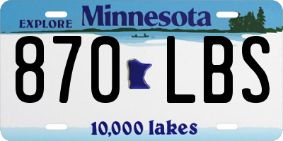 MN license plate 870LBS