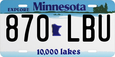 MN license plate 870LBU