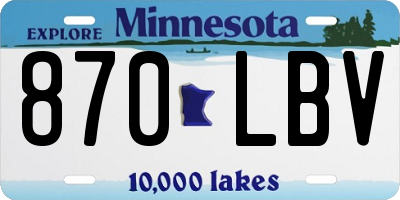 MN license plate 870LBV