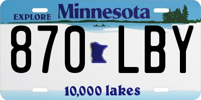 MN license plate 870LBY