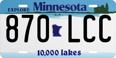 MN license plate 870LCC