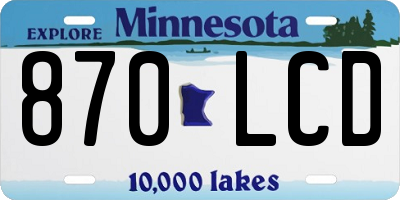 MN license plate 870LCD