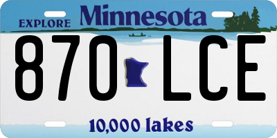 MN license plate 870LCE