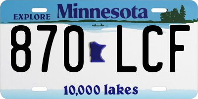 MN license plate 870LCF