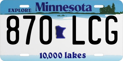MN license plate 870LCG