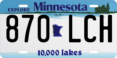 MN license plate 870LCH