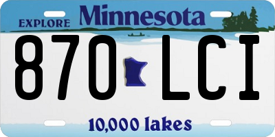 MN license plate 870LCI