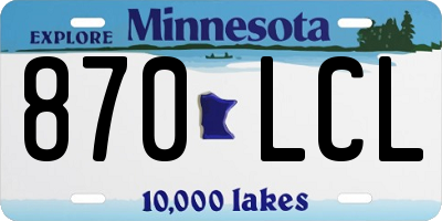 MN license plate 870LCL
