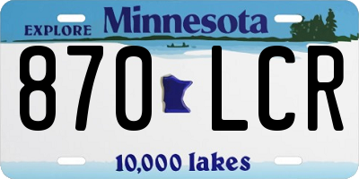 MN license plate 870LCR