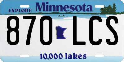 MN license plate 870LCS