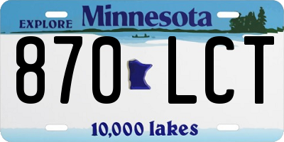 MN license plate 870LCT