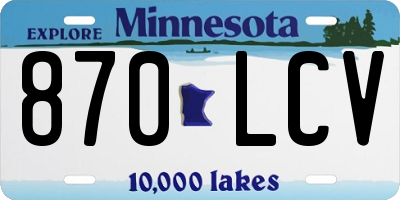 MN license plate 870LCV