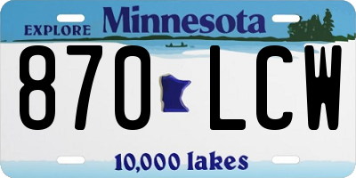 MN license plate 870LCW