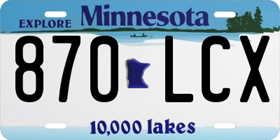 MN license plate 870LCX