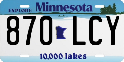 MN license plate 870LCY