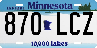 MN license plate 870LCZ