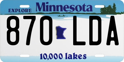 MN license plate 870LDA