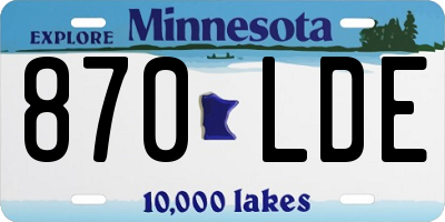 MN license plate 870LDE