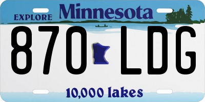 MN license plate 870LDG