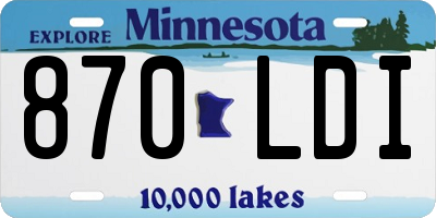MN license plate 870LDI